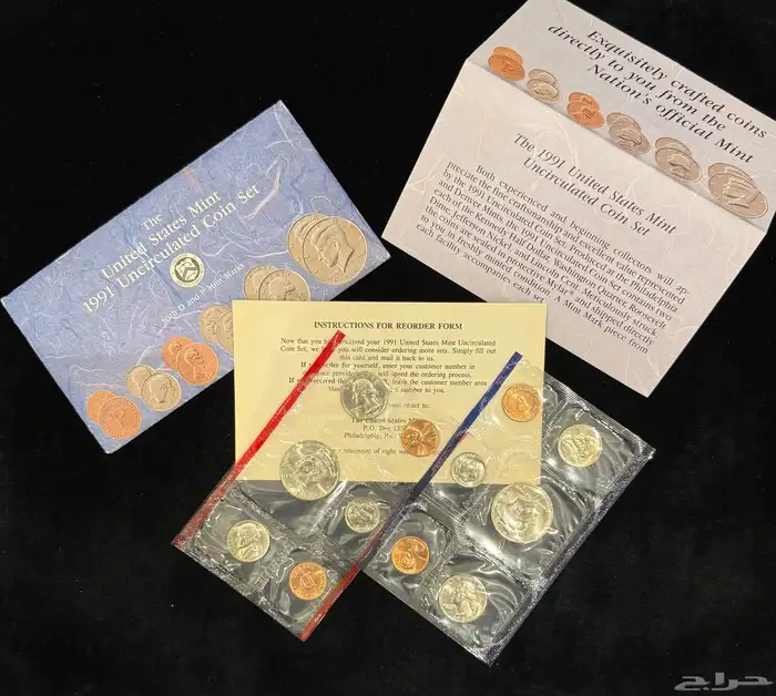 عملات معدنية أمريكية مجموعة عام 1991 P D فيلادلفيا ودنفر 0