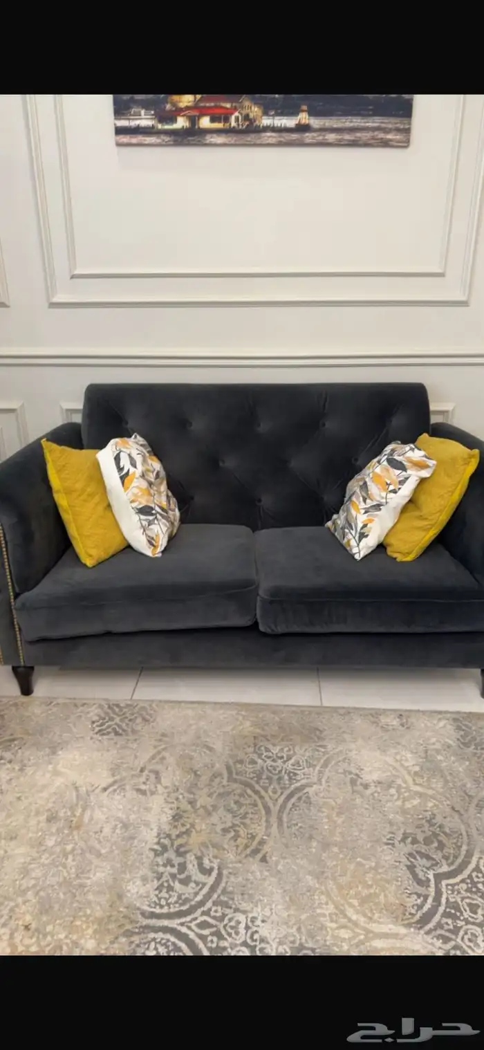 كنب اسود ثلاث كنبات تتسع لستة اشخاص من ايكيا 3