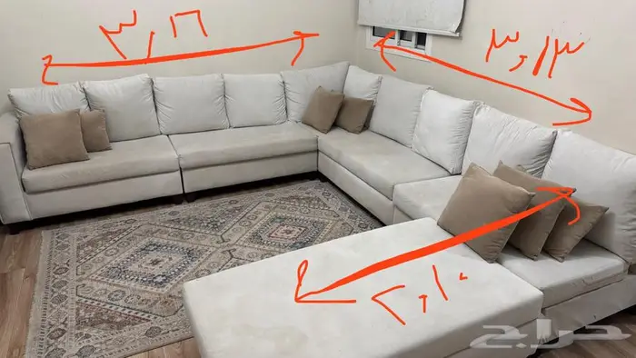 كنب متصل حرف L للبيع 0