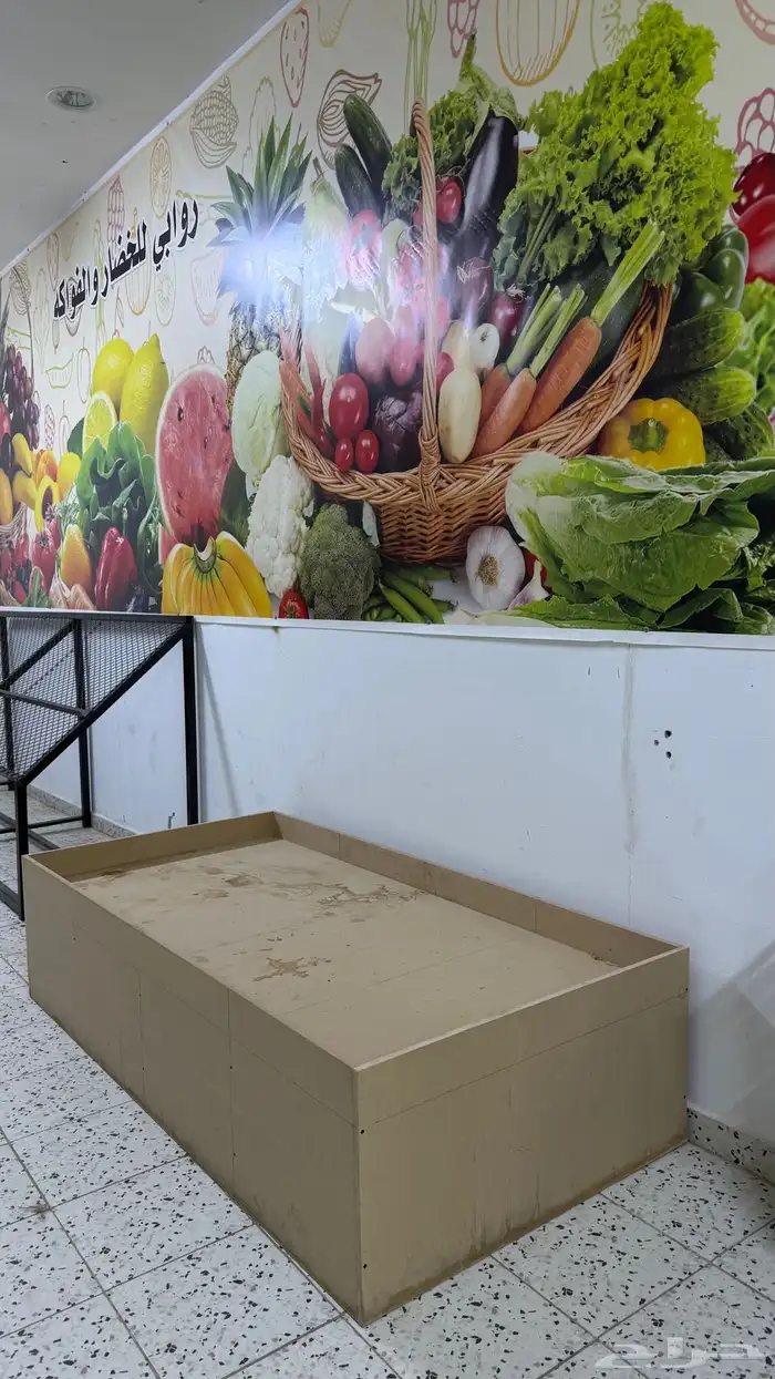 ارفف حديد للخضار والفواكه وثلاجه وارفف خشبيه وستاره هوائية 4