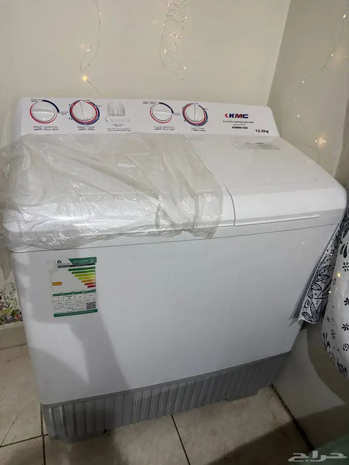 غساله KMC حوضين 12 كيلو جديده لم تستخدم 0