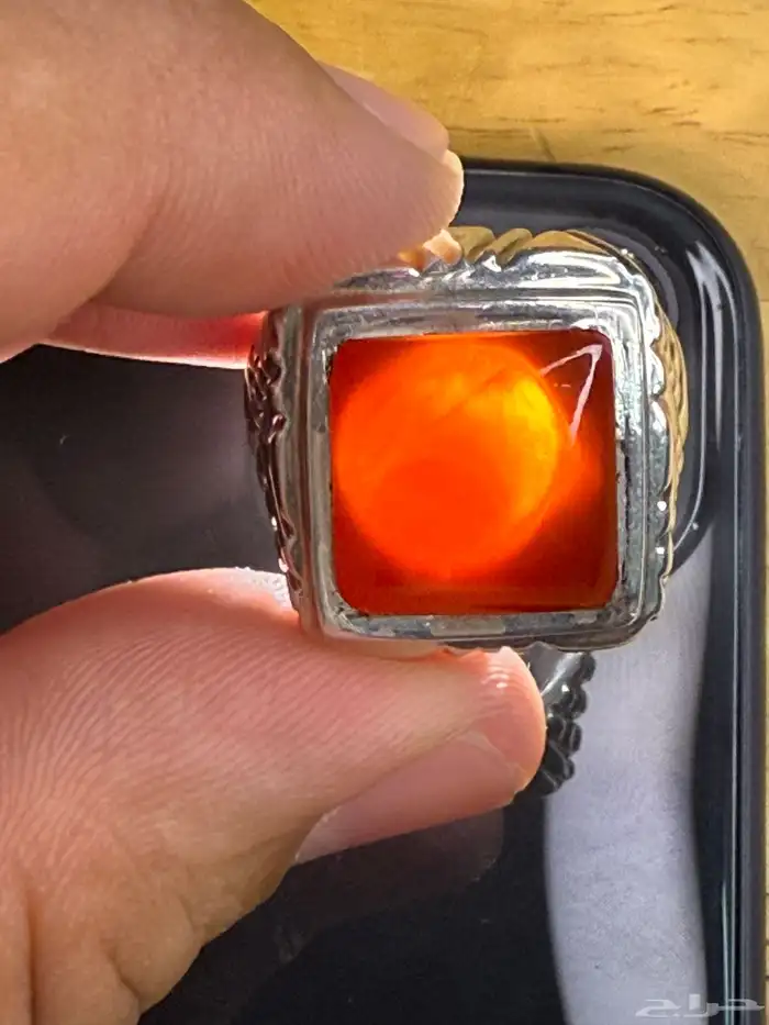 خاتم عقيق كرزي صياغه حماده vip 3