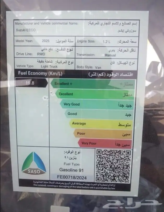 فان بضاعه سوزوكي ايكو 2025 للايجار الشهري 6
