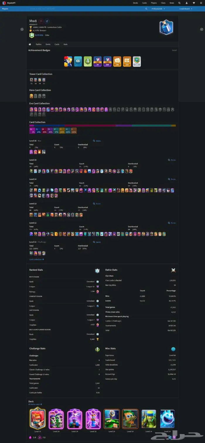 حساب كلاش رويال توب 2