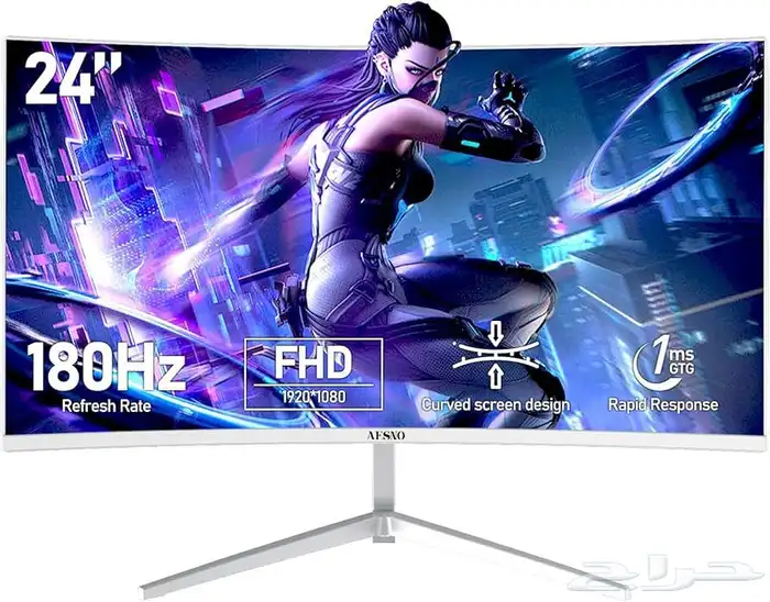 شاشه العاب بيضاء 24 انش من ايسنو منحنيه 180 Hz 0