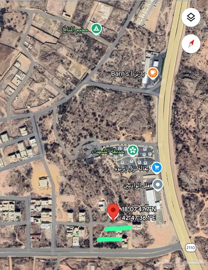 أرض للبيع في أحد رفيدة مركز الواديين حي الربوة 1