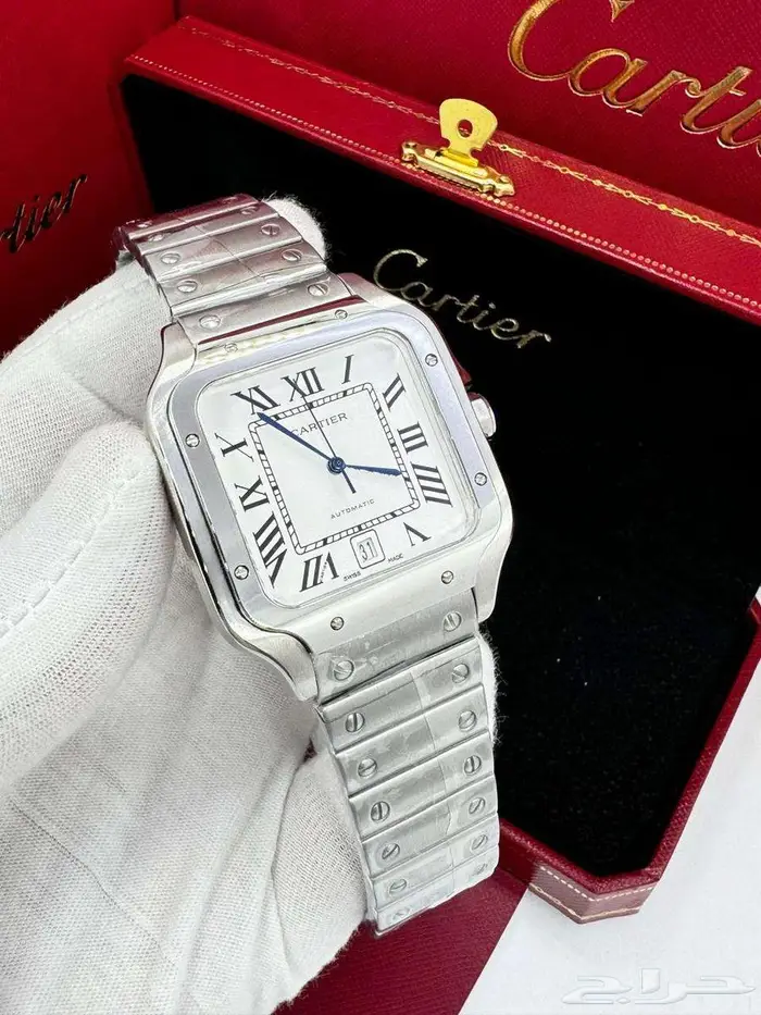 ساعة ماركة كارتييه سانتوس طبق اصل للاصلي ساعات كرتير سنتوس 2