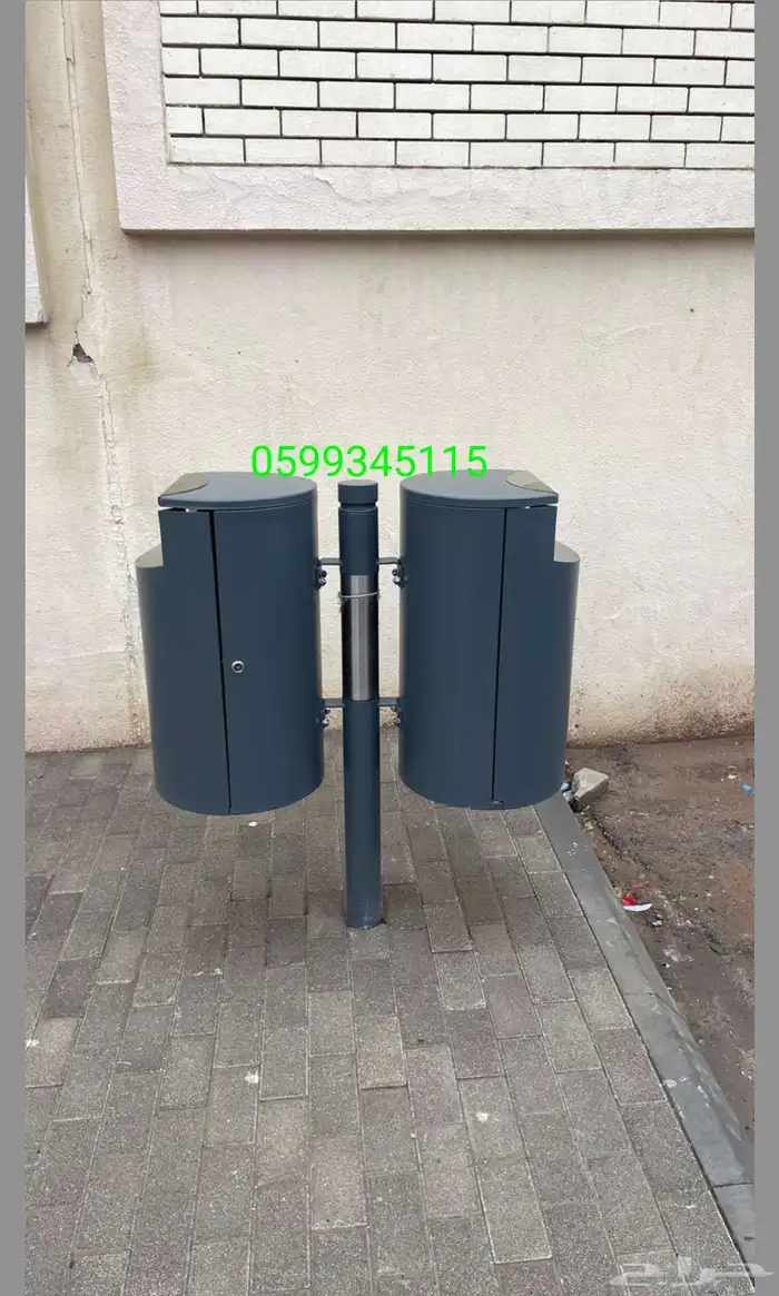 علب القمامة الصناعية المثبتة على عمود معدني 13