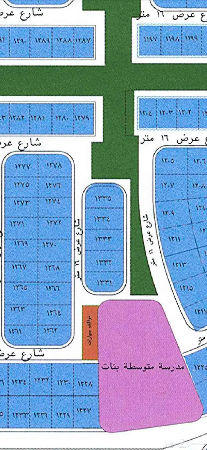 ارض للبيع او للإيجار جوهرة العروس مخطط 2ص شارع 16 وممروحديقة 0