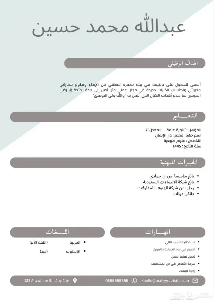 تصميم سيره ذاتيه احترافيه ضمان كامل ب15 4