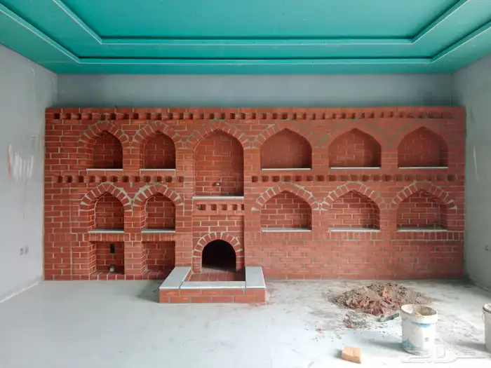 بيوت شعر مشب نار مشب رخام قرميد جمالون تلبيس قماش 4