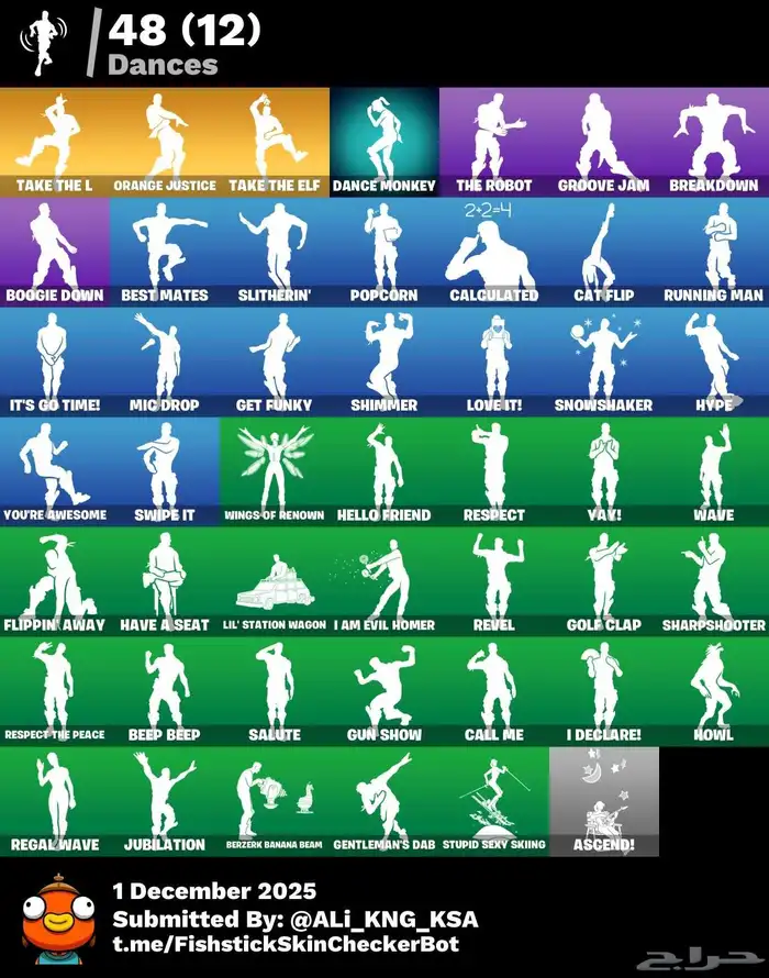 حساب فورت نايت أساسي سيزون 3 ورقصة تيك ذال النادرة ضد السحب 1