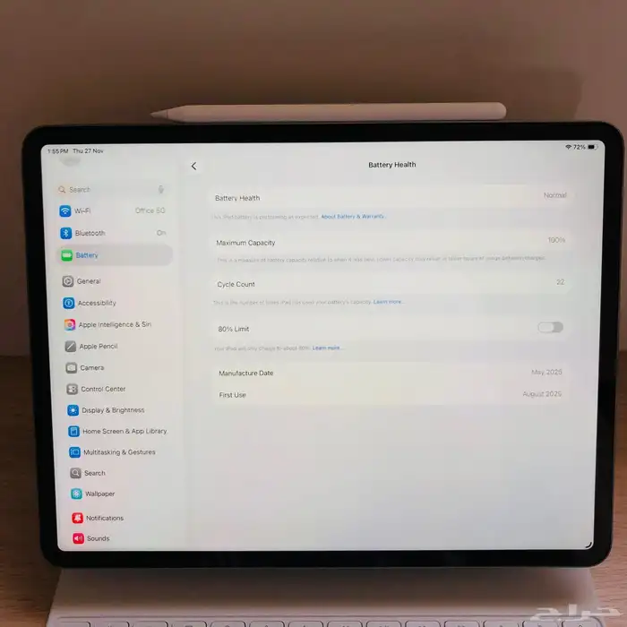 ايباد اير 2025 شاشة 13 مع كامل ملحقاته 12