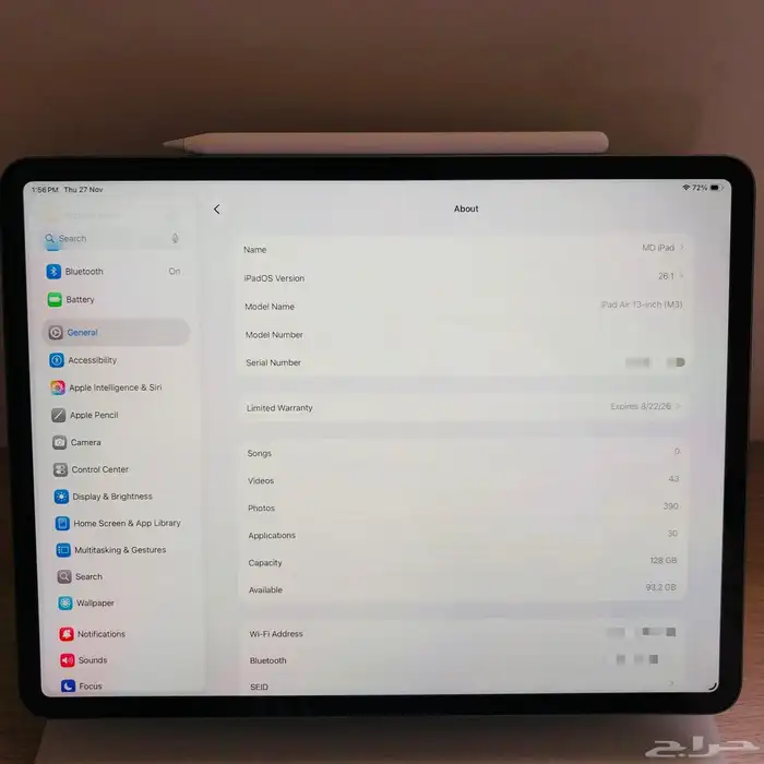 ايباد اير 2025 شاشة 13 مع كامل ملحقاته 16