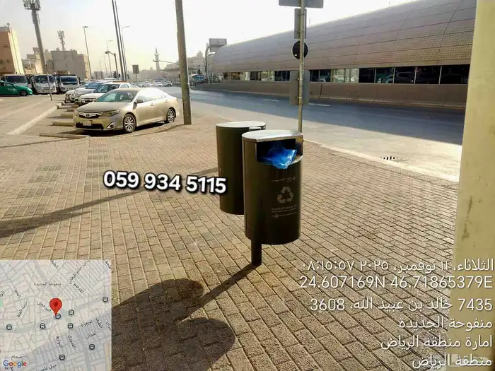 علب القمامة الصناعية المثبتة على عمود معدني 9