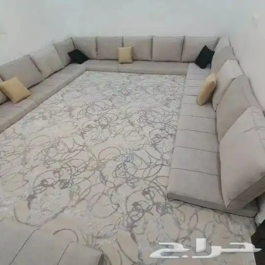 كنبات مودرن ستائر وفي مساند خشب و اسفنج تفصيل و تنجيد 6