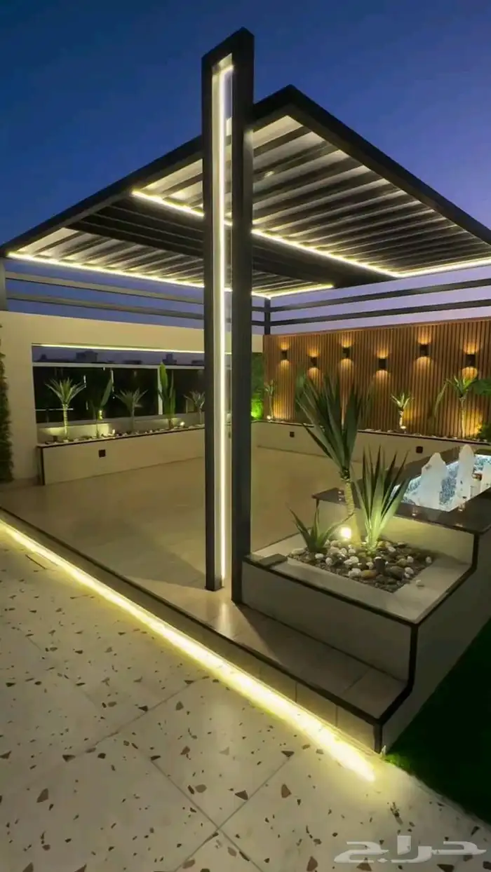 جلسات خارجية وغرف زجاجية واحواض زراعية 12