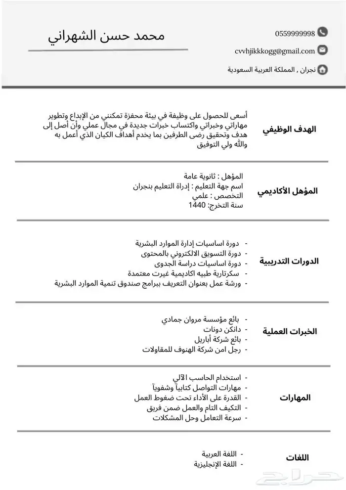 تصميم سيره ذاتيه احترافيه ضمان كامل ب15 8