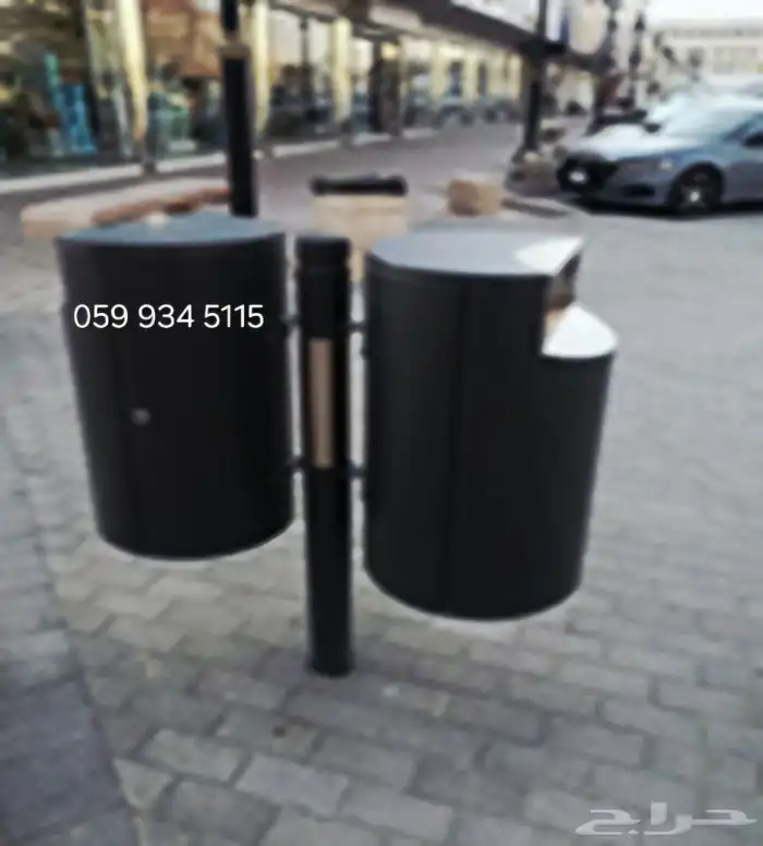 علب القمامة الصناعية المثبتة على عمود معدني 6