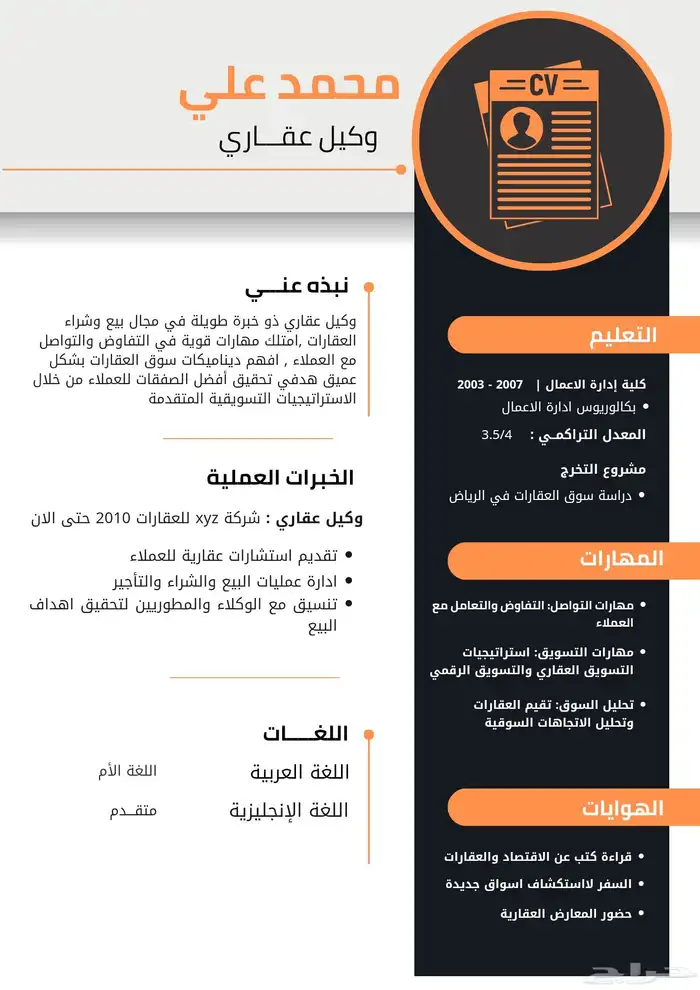 تصميم سيرة ذاتية ATS 4