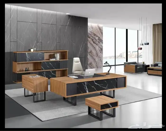 مودرن أحدث اثاث مكاتب طاولة تنفيذي فخم كامل طقم كنب و كراسي 24