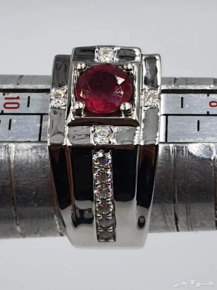 خاتم ياقوت افريقي طبيعي بشهادة 4