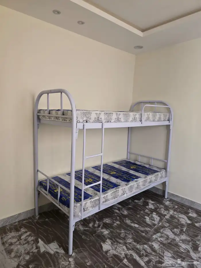 سرير حديد دورين دور واحد مراتب و بطانية و مخدة و مفرش جديد 4