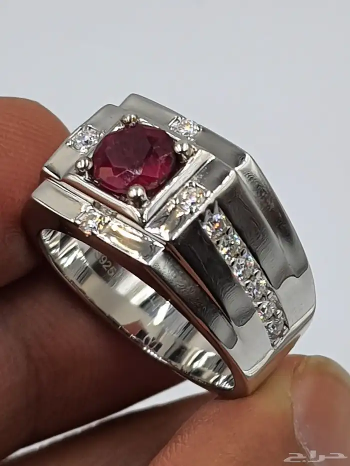 خاتم ياقوت افريقي طبيعي بشهادة 0