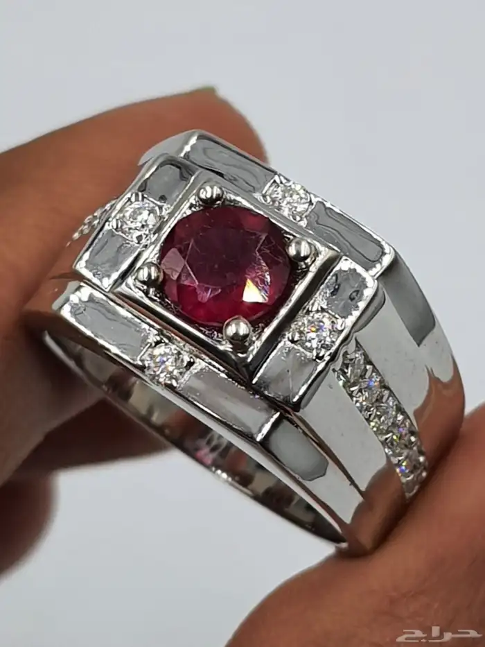خاتم ياقوت افريقي طبيعي بشهادة 5