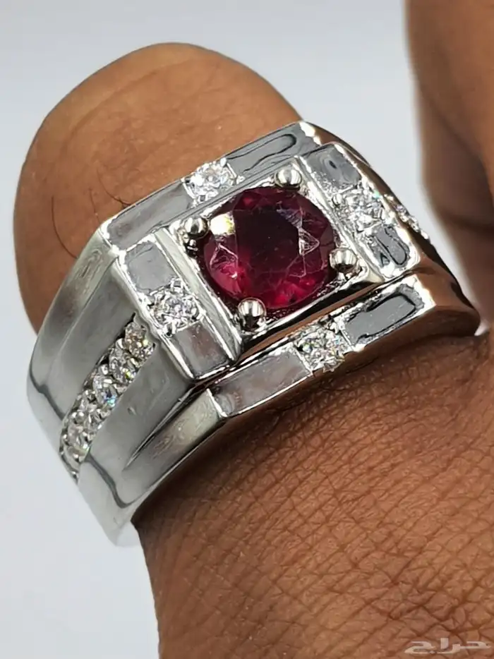 خاتم ياقوت افريقي طبيعي بشهادة 1