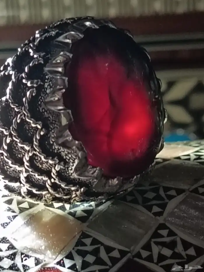 خاتم بحجر كرز الكرز على صياغة سلك مميزة 5
