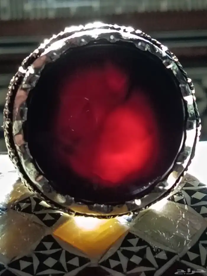 خاتم بحجر كرز الكرز على صياغة سلك مميزة 4