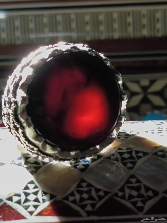 خاتم بحجر كرز الكرز على صياغة سلك مميزة 6