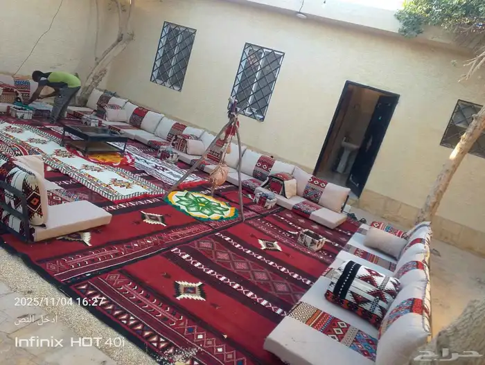 تاجير جلسات شعبيه طاولات طاعمه كرسي مليكي كنب فردي وثلاث 3