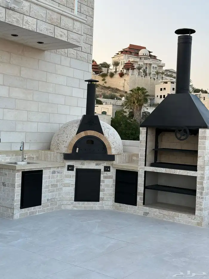 تنفيذ مطابخ خارجية   أفران بيتزا   شوايات حجر 17