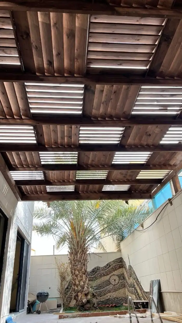 مظلات جلسات خارجيه مظلات فلل مظلات مودرن غرف ساندوتش بانل 4