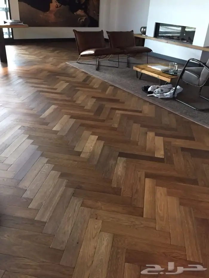 Chevron natural wood flooring 2