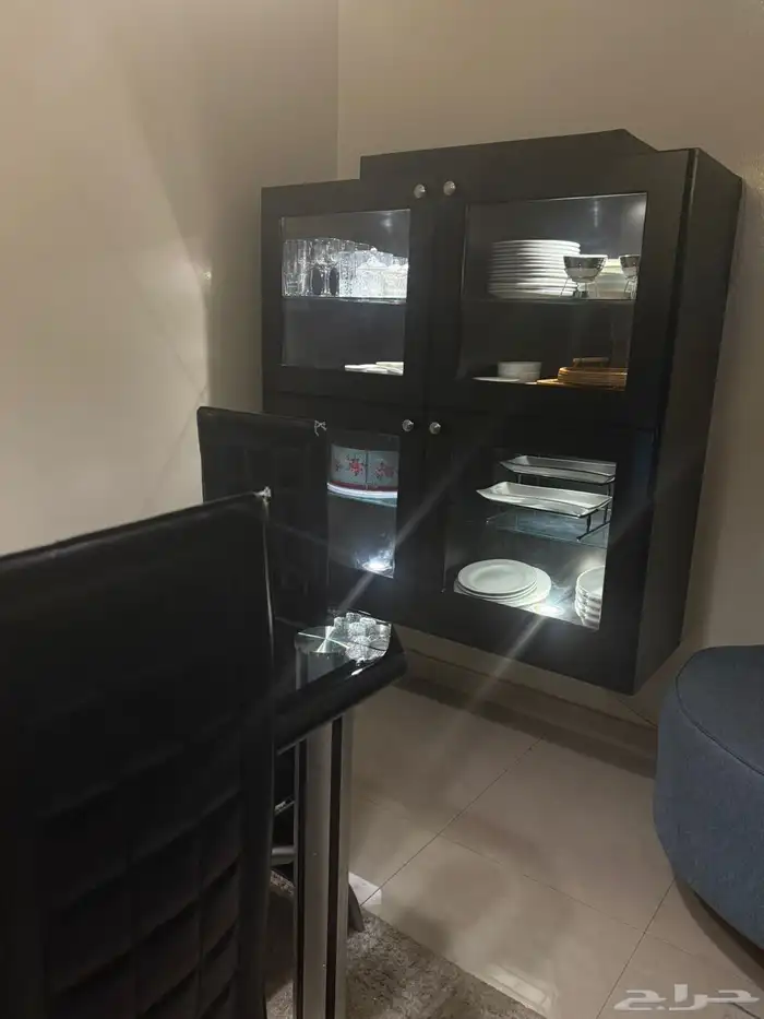 Very clean sofa with dining table buffet regular table and rug 7