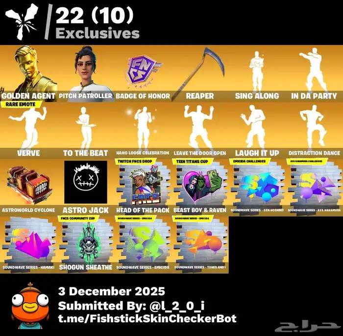 حساب فورت نايت 260سكن اساسي يربط سوني فيه 2500فيبوكس قوييي 10