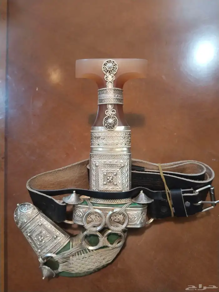 جنبية فاخره صب فضة مقبض حك زراف والسلة سنياو عماني 0