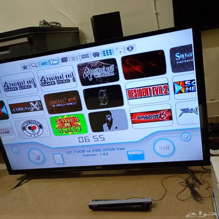 نينتيدو Wii مهكر 143 لعبة و كنترولات يشغل قيم كيوب مع كرتونه 16