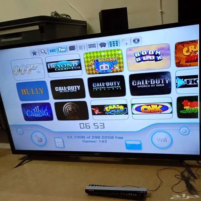 نينتيدو Wii مهكر 143 لعبة و كنترولات يشغل قيم كيوب مع كرتونه 8