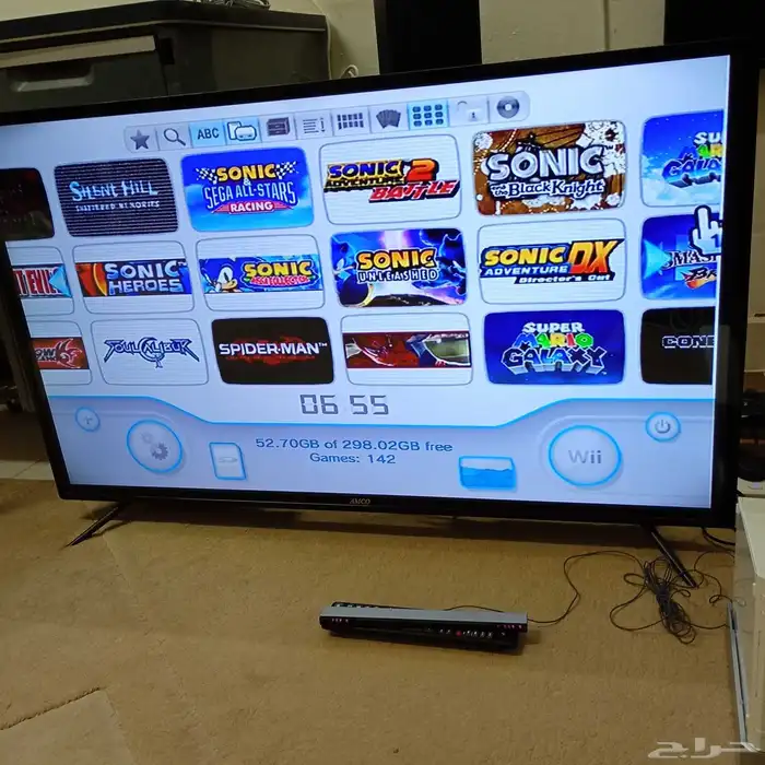 نينتيدو Wii مهكر 143 لعبة و كنترولات يشغل قيم كيوب مع كرتونه 17