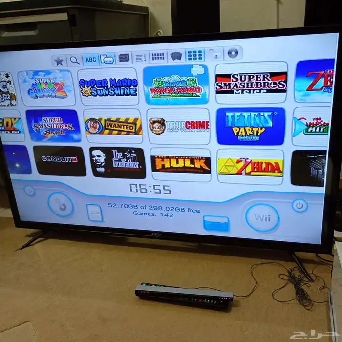 نينتيدو Wii مهكر 143 لعبة و كنترولات يشغل قيم كيوب مع كرتونه 18