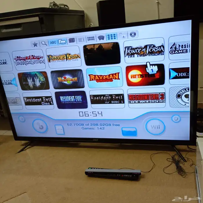 نينتيدو Wii مهكر 143 لعبة و كنترولات يشغل قيم كيوب مع كرتونه 15