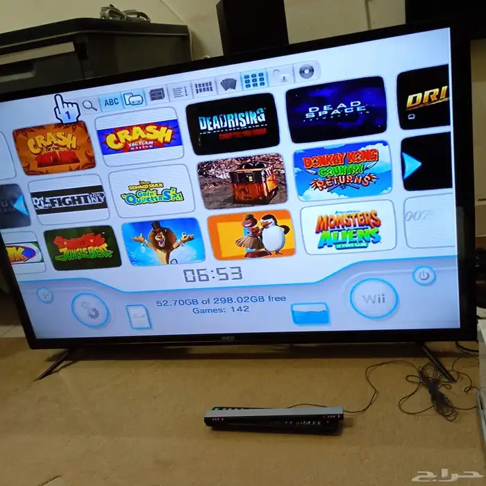 نينتيدو Wii مهكر 143 لعبة و كنترولات يشغل قيم كيوب مع كرتونه 10