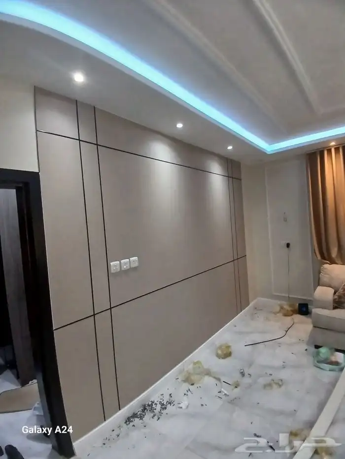 ديكورات جدار خلف ديكور الشاشه بتصميم حديث 4