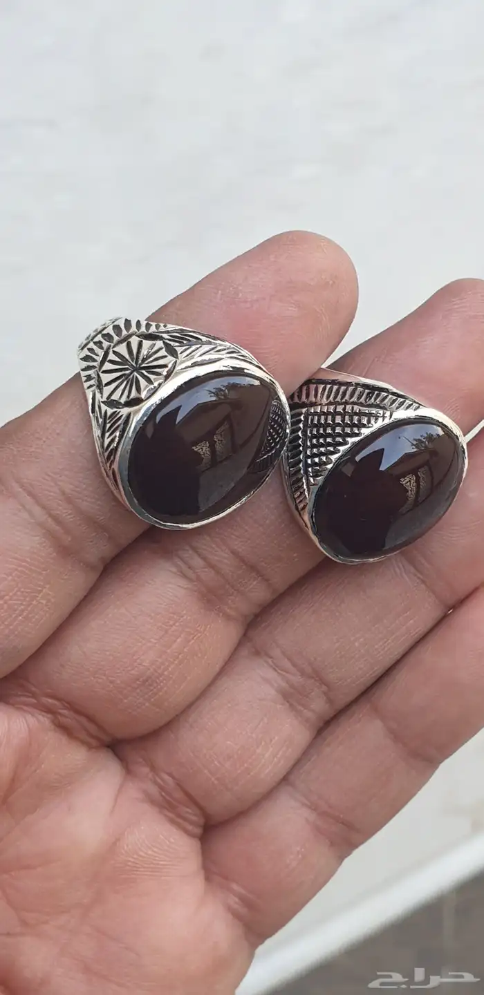 خاتمين عقيق يماني كرزي 0