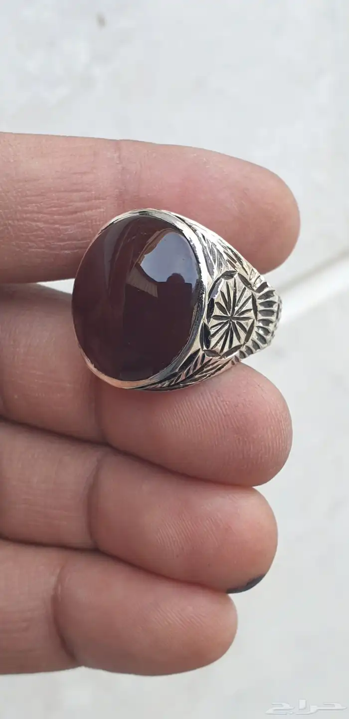 خاتمين عقيق يماني كرزي 9