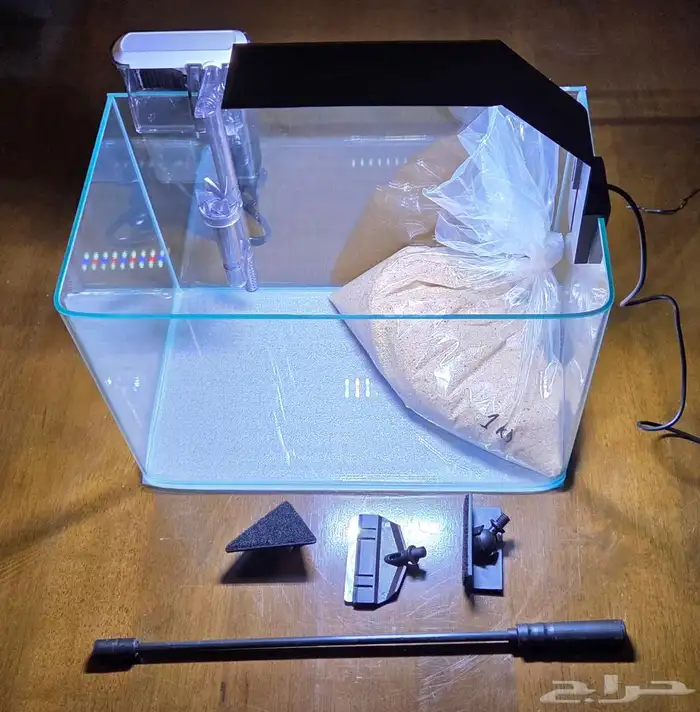 مجموعة حوض السمك 30 سم مع فلتر واضاءة واكسسوارات 3